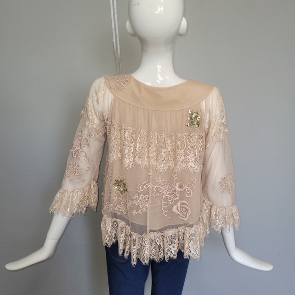 Odd Molly Anthropologie Lace Mesh Cardigan, VGUC, Size S - Picture 4 of 8
